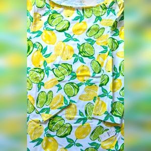 NWT Talbot's 3/4 Sleeve Lemon Lime Top Size M